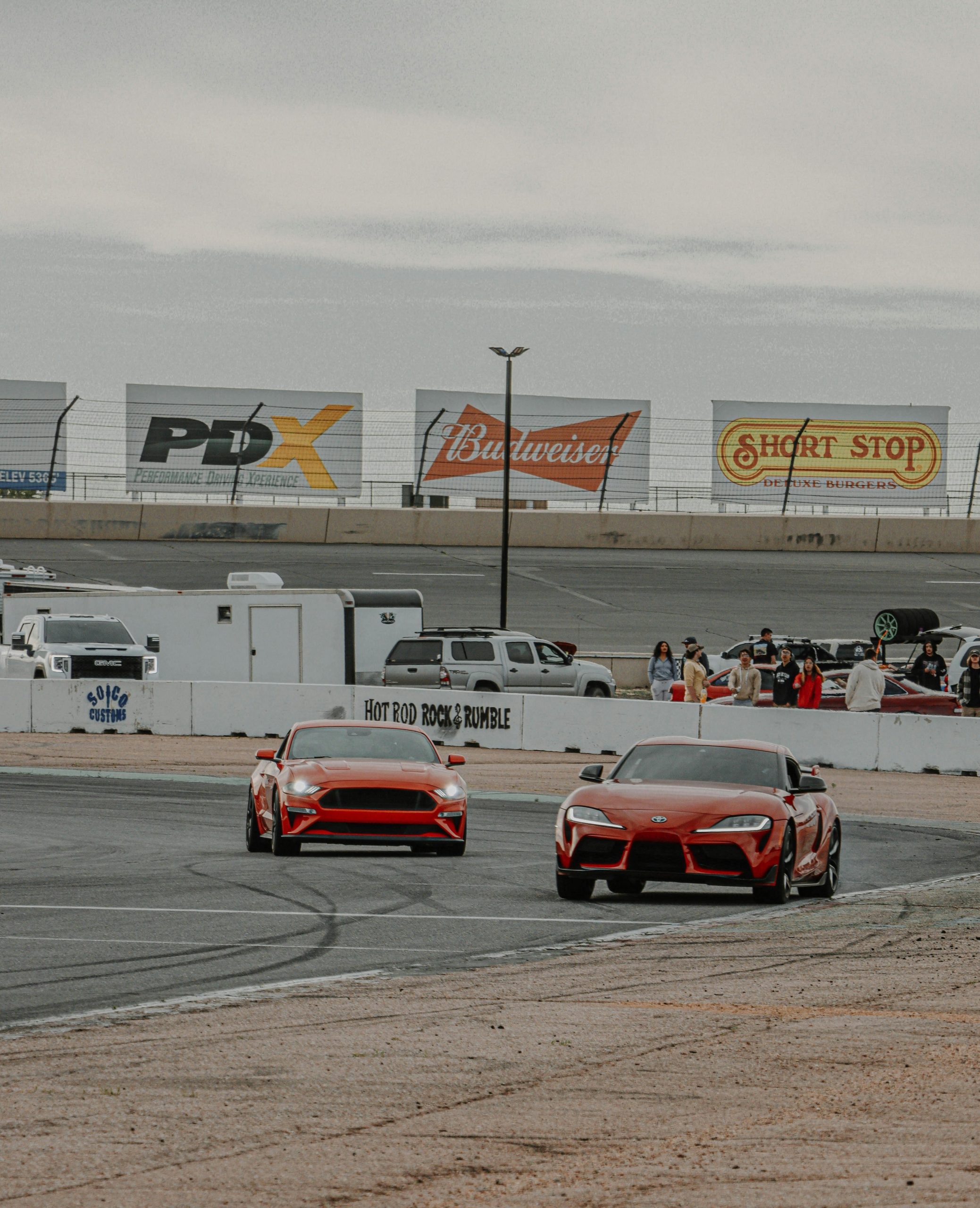 Exciting Car Race with Ford Mustang and Toyota Supra